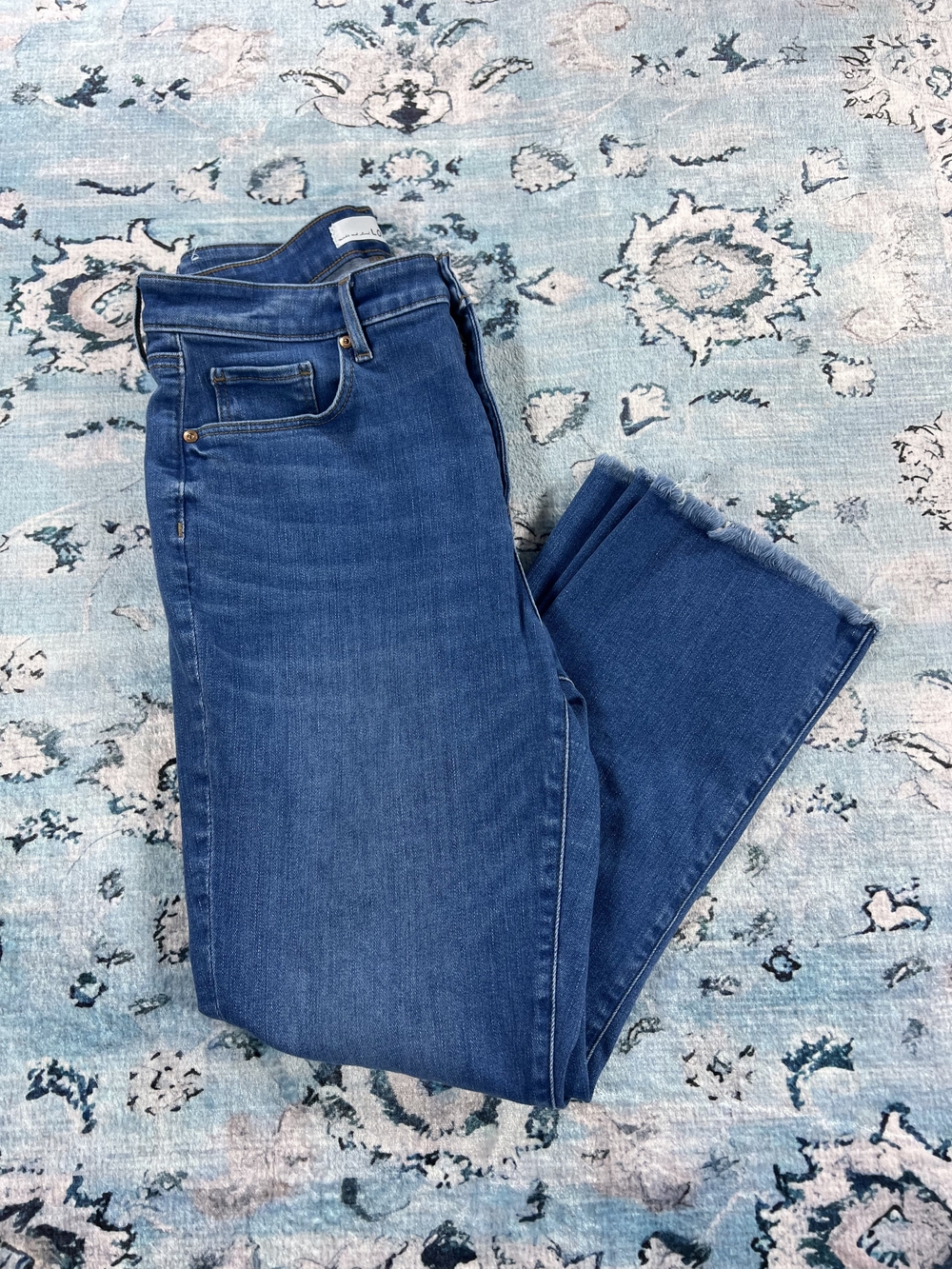 Loft Women's Blue High-Rise Straight Jeans‎